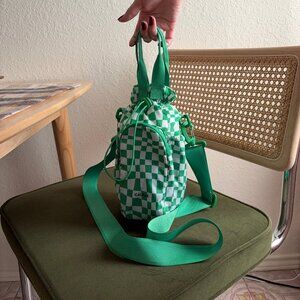 CALPAK - Water Bottle Holder in Green Checkerboard